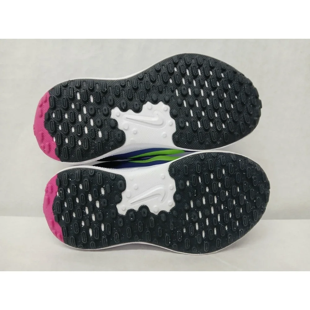 Nike Toddler Revolution 7 Running Shoes FB7690-500 Blue‎ Yellow Black Pink Sz 8
